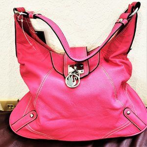 Women Shoulder Bag NWT G. Vanderbilt Pink H11" X W16" 2 pockets Zip Closure